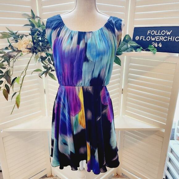 ALICE + OLIVIA WATERCOLOR DRESS SIZE MEDIUM - Picture 2 of 7